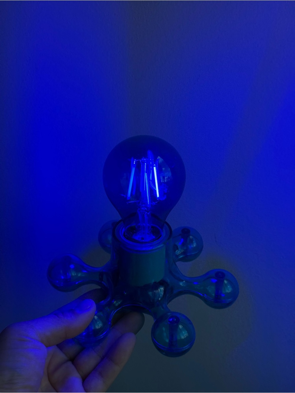 Rare Bright Blue Vintage 00s Y2K Futurism Tabletop 5" Spider Lamp Works